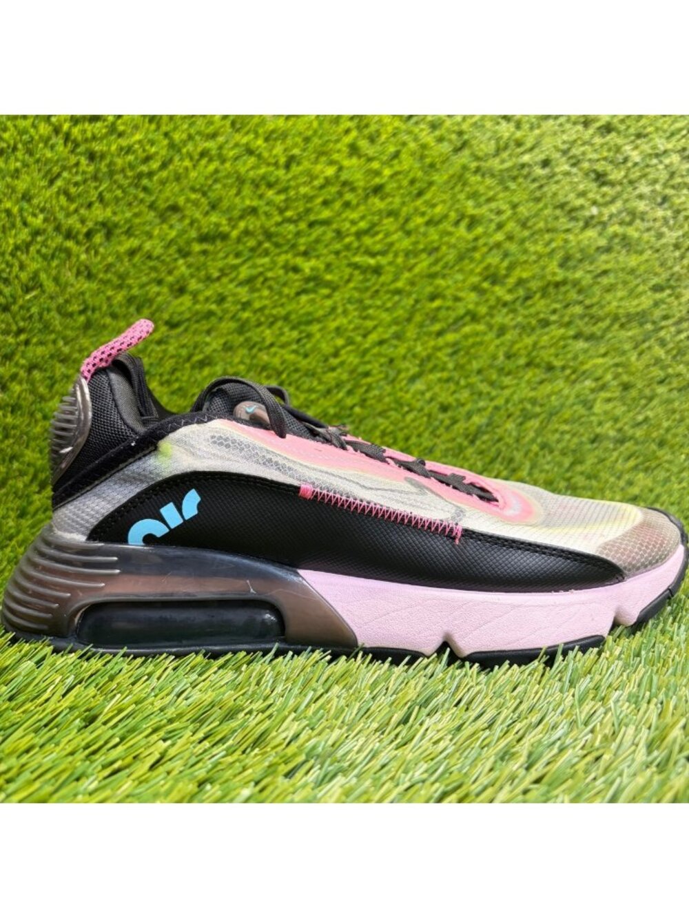 Nike Air Max 2090 Womens Size 7.5 Gray Pink Black Running Walking Shoes Sneakers